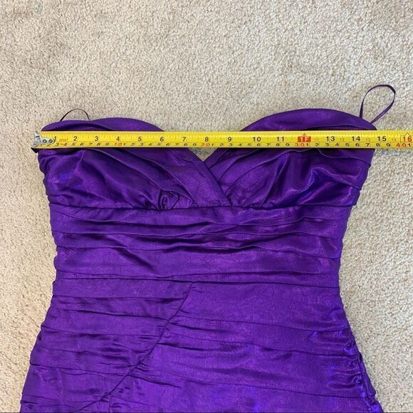 Zara purple metallic draped strapless sweetheart minidress Sz S NWT New with tag - Picture 8 of 12